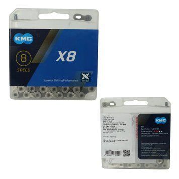 Ланцюг 8шв. KMC X8 silver/gray 116зв. із замком NEW BOX CHA-395 фото