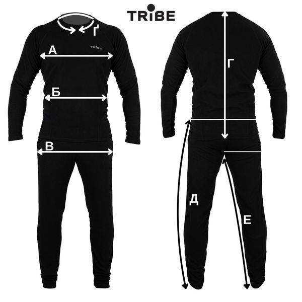 Термобілизна чоловіча Tribe Microfleece (футболка+штани) T-KA-0015-black S T-KA-0015-black-S фото