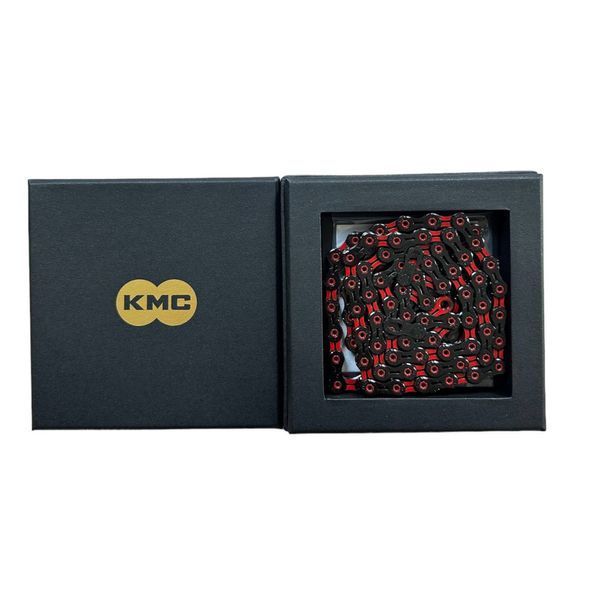 Ланцюг KMC DLC 11 Black/Red 1/2 X 11/128 118 ланок з замком BD11BR118 фото