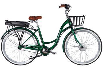 Велосипед з електроприводом 28" ST Dorozhnik eAQUAMARINE BH рама-19" 36B 13А*г 500Вт зелений YS 902 з кошиком 2026 ELB-D-28-136 фото