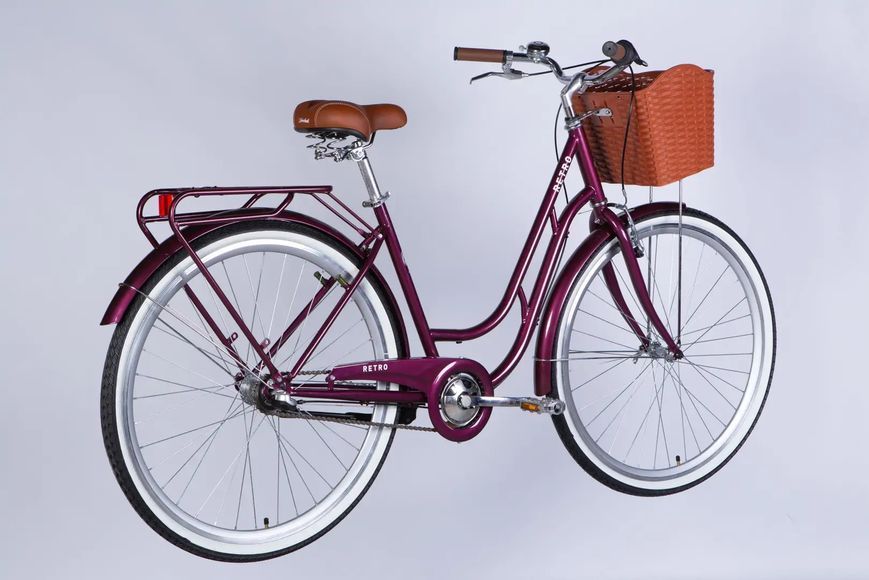 Велосипед ST 28" Dorozhnik RETRO PH рама-19" малиновий 2026 OPS-D-28-552 фото