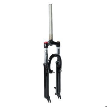 Вилка 24" Амортизаційна з локаутом disc/v-br ST 1-1/8 безрізьбова шток-260мм travel-100мм під ексцентрик чорний FSD LJ-641 (сталева корона і ноги) FRK-24-798 фото