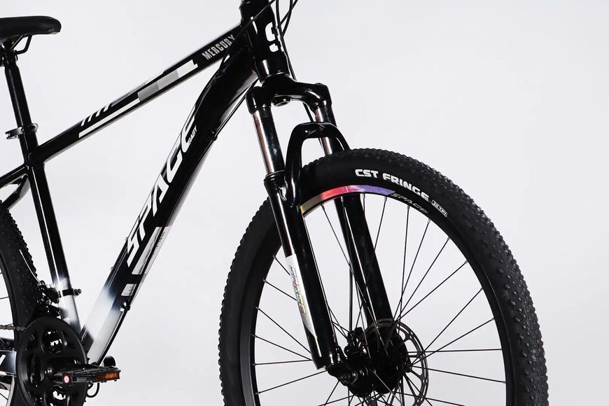 Велосипед AL 27.5" SPACE MERCURY DD FR рама-17" чорно-білий 2026 OPS-SP-27.5-075 фото