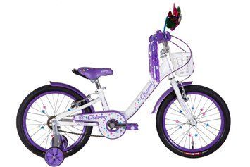Велосипед ST 18" Formula CHERRY Vbr рама-9" білий з бузковим 2024 крила, дзвоник, корзина OPS-FRK-18-134 фото