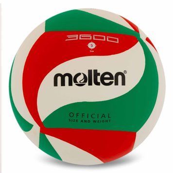 М'яч волейбольний MOLTEN V5M3600 №5 PU білий-зелений-червоний V5M3600 фото