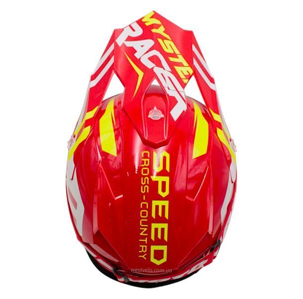 Шолом, закритий крос/ендуро М 57-58 АТV Forsage Rider 033 червоний глянець з дашком + окуляри 136-293 фото