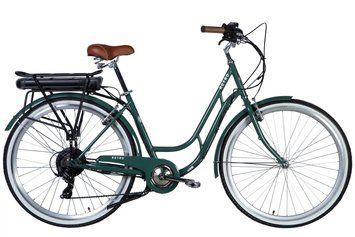 Велосипед з електроприводом 28" ST Dorozhnik eRETRO Vbr FR рама-19" 36B 13А*г 500Вт зелено-сірий 2026 ELB-D-28-111 фото
