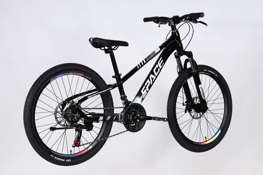 Велосипед AL 24" SPACE MERCURY DD FR рама-11" чорно-білий 2026 OPS-SP-24-064 фото