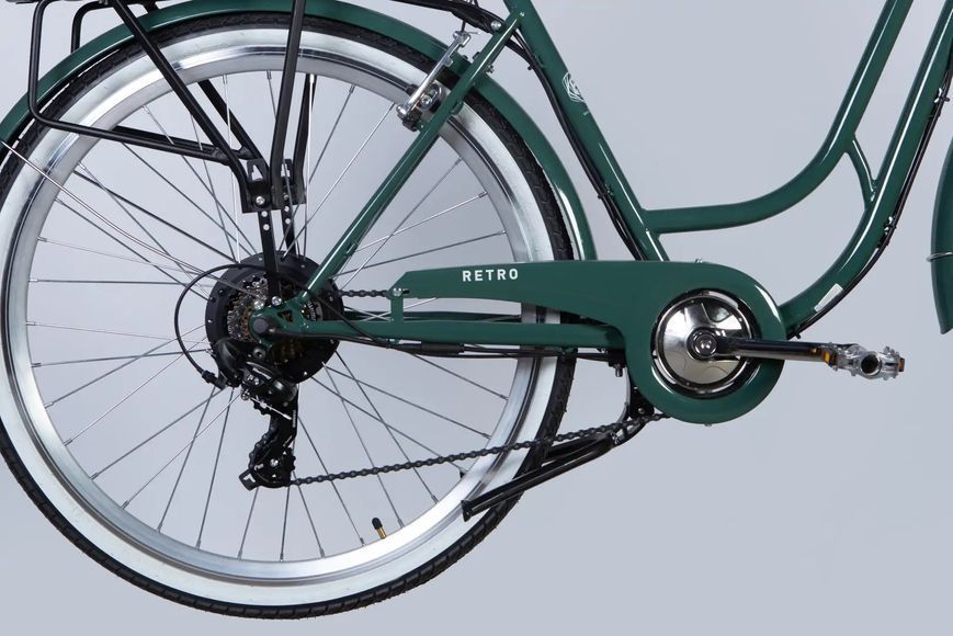 Велосипед з електроприводом 28" ST Dorozhnik eRETRO Vbr FR рама-19" 36B 13А*г 500Вт зелено-сірий 2026 ELB-D-28-111 фото