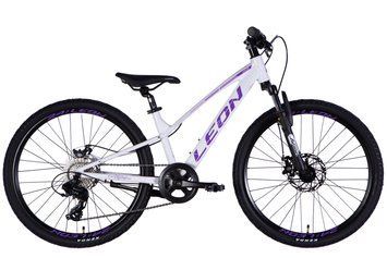 Велосипед AL 24" Leon JUNIOR DD CS рама-12" білий з бузковим 2025 OPS-LN-24-115 фото