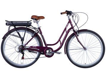 Велосипед з електроприводом 28" ST Dorozhnik eRETRO Vbr FR рама-19" 36B 13А*г 500Вт малиновий 2026 ELB-D-28-112 фото