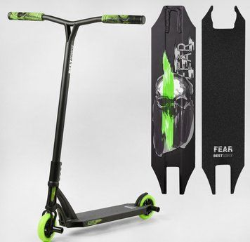 Самокат трюковий Best Scooter &laquo;FEAR&raquo; МТ-60611 чорно-салатовий 082-076 фото
