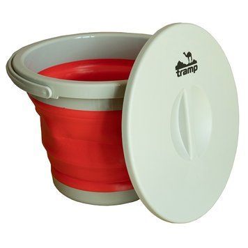 Відро TRAMP складане силіконове з кришкою terracota 5л TRC-128 TRC-127-red фото