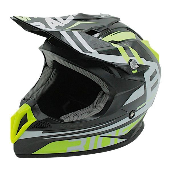 Шолом, закритий крос/ендуро М 57-58 АТV Forsage Rider 029 чорно-жовтий глянець з дашком + окуляри 136-285 фото