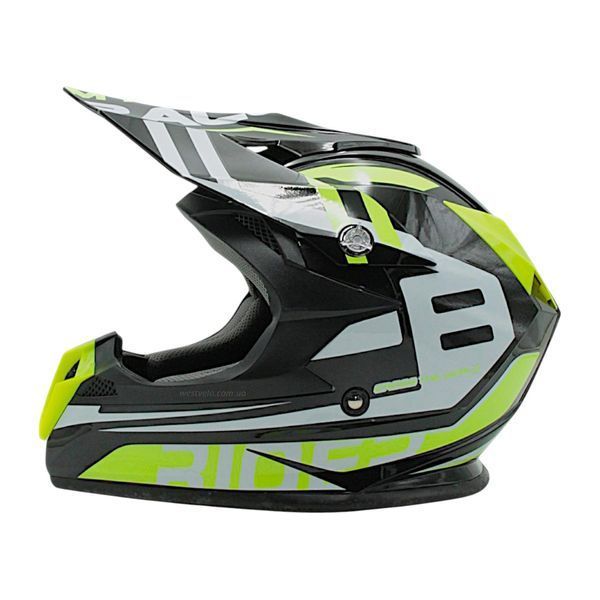 Шолом, закритий крос/ендуро М 57-58 АТV Forsage Rider 029 чорно-жовтий глянець з дашком + окуляри 136-285 фото