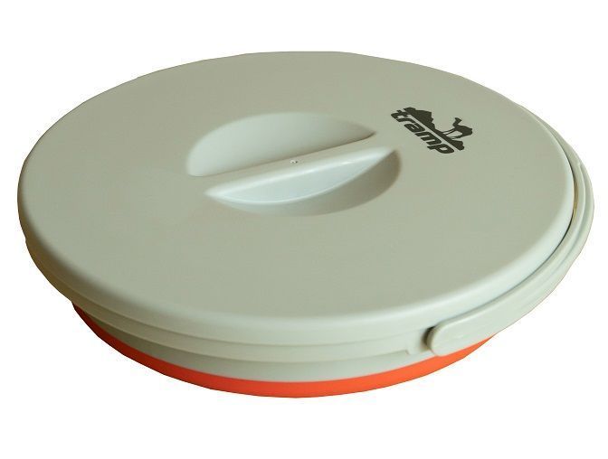 Відро TRAMP складане силіконове з кришкою terracota 5л TRC-128 TRC-127-red фото