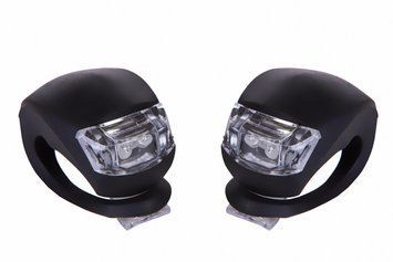 Мигалка задня 2шт BC-RL8001 біле + червоне світло LED силіконовий (чорний корпус) L-014 фото