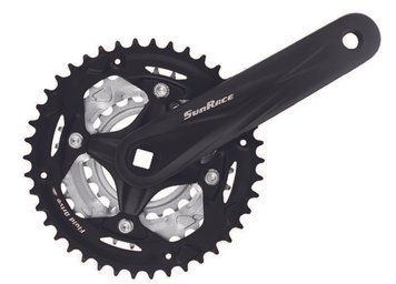 Комплект шатунів SunRace FCM600 3 під квадрат, 170 мм, 42-32-22T, на 8/7шв., чорний FCM600.03DD.SS0.BX фото