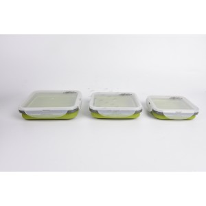 Набор из 3х силиконовых контейнеров Tramp (400/700/1000ml) olive