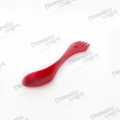 Ложка-вилка (ловилка) пластмассовая Tramp красная