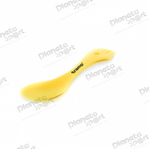 Ложка-вилка (ловилка) пластмассовая Tramp желтая