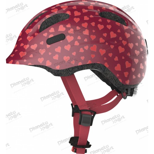 Шлем детский ABUS SMILEY 2.0, размер S (45-50 см), Cherry Heart, красный, сердца