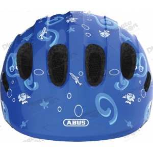 Шлем детский ABUS SMILEY 2.0, размер S (45-50 см), Blue Sharky, синяя акула