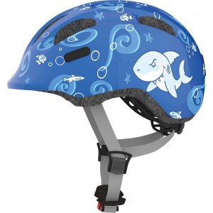 Шлем детский ABUS SMILEY 2.0, размер S (45-50 см), Blue Sharky, синяя акула