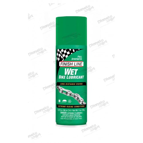 Смазка Finish Line жидкая Wet Lube (Cross Country) для влажных погодных условий, 246ml аэрозоль