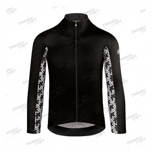 Джерси ASSOS Mille GT Summer LS Jersey Black Series, длин. рукав, мужское, черное с белым, XLG