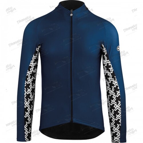 Джерси ASSOS Mille GT Spring Fall LS Jersey Caleum Blue, длин. рукав, мужское, синее с белым, XLG