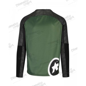 Джерси ASSOS Trail LS, длин. рукав, мужское, зеленое с черным, XL