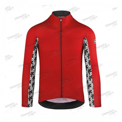 Джерси ASSOS Mille GT Summer LS Jersey National Red, длин. рукав, мужское, красное с белым, TIR