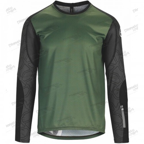 Джерси ASSOS Trail LS Jersey Mugo Green, длин. рукав, мужское, зеленое с черным, XLG