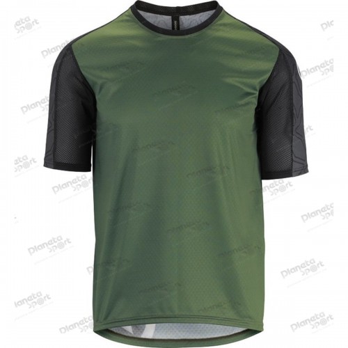 Джерси ASSOS Trail SS Jersey Mugo Green, кор. рукав, мужское, зеленое с черным, M