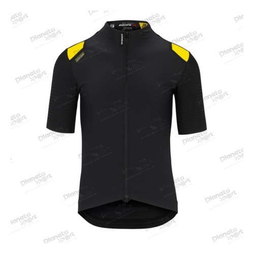 Джерси ASSOS Equipe RS Spring Fall Aero SS Jersey Black Series, кор. рукав, мужское, черное с желтым, M