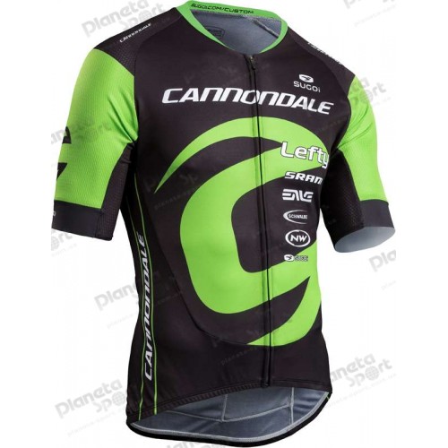 Джерси Cannondale PULSE JERSEY, кор. рукав, мужское, черно-зелёное, M