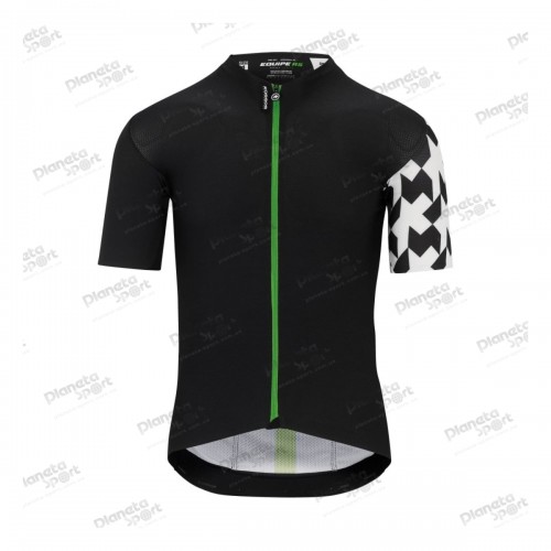 Джерси ASSOS Equipe RS Aero SS Jersey Data Green, кор. рукав, мужское, черное с зеленым, M