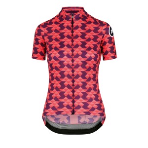 Джерси ASSOS Women's Diamond Crazy SS, кор. рукав, женское, геометр. красное, L