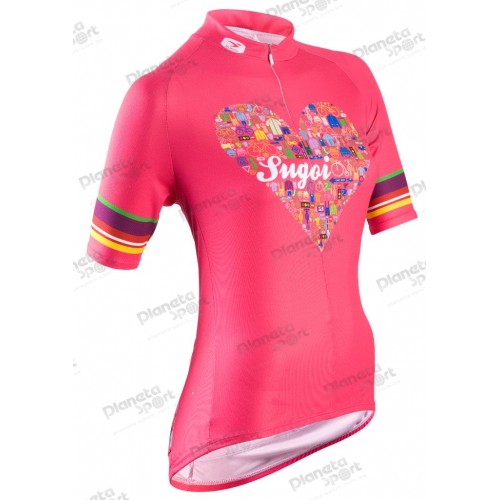 Джерси Sugoi I HEART BIKES, кор. рукав, женское, BRR (розовое), XL