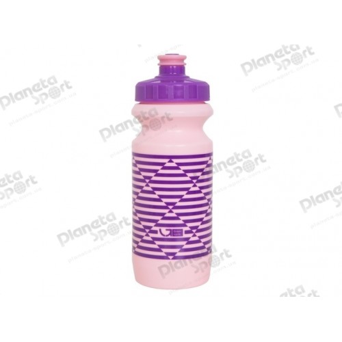 Фляга 0,6 Green Cycle STRIPES с большим соском, pink nipple/ purple cap/ pink bottle