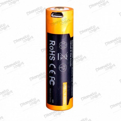 Аккумулятор 18650 Fenix 2600 mAh micro usb зарядка
