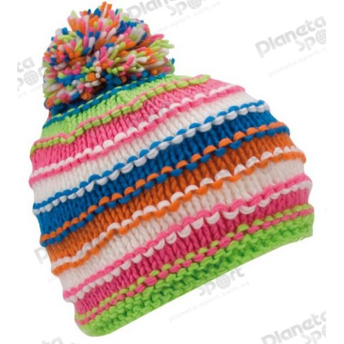 Шапка Starling Coarsely Knitted Stripe Pattern жен. pink/white/green/blue/orange