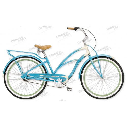 Велосипед 26" Electra Super Deluxe 3i Ladies' (Alloy) Aqua/Cream