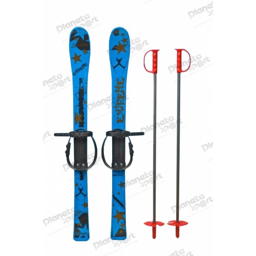 Лыжи с палками Marmat детские пласт., длина-90см синий