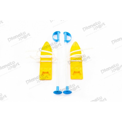 Лыжи с палками Marmat детские пласт., длина-40см желтый