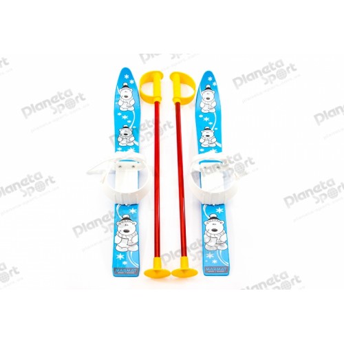 Лыжи с палками Marmat детские пласт., длина-70см синий