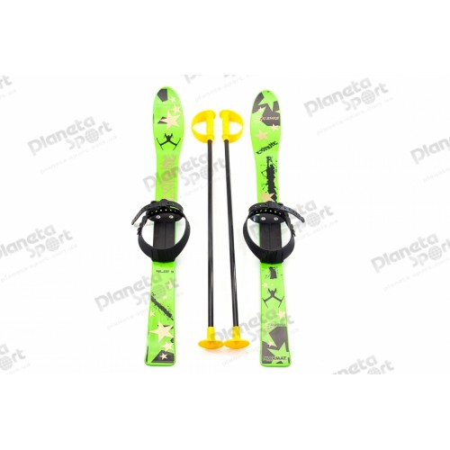 Лыжи с палками Marmat детские пласт., длина-90см зеленый