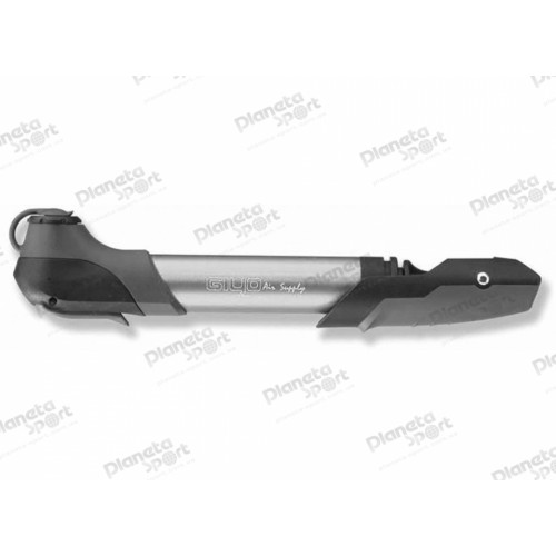 Мининасос GIYO GP-97A со складной Т-ручкой, под два типа клапана AV+FV, алюминиевый, серебристый