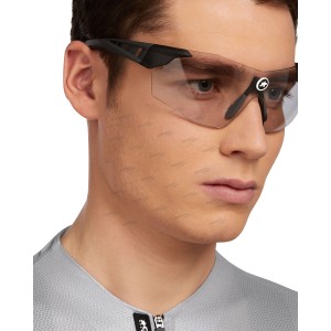 Очки ASSOS Eye Protection Skharab Pluto Grey, фотохром, черные, серая линза